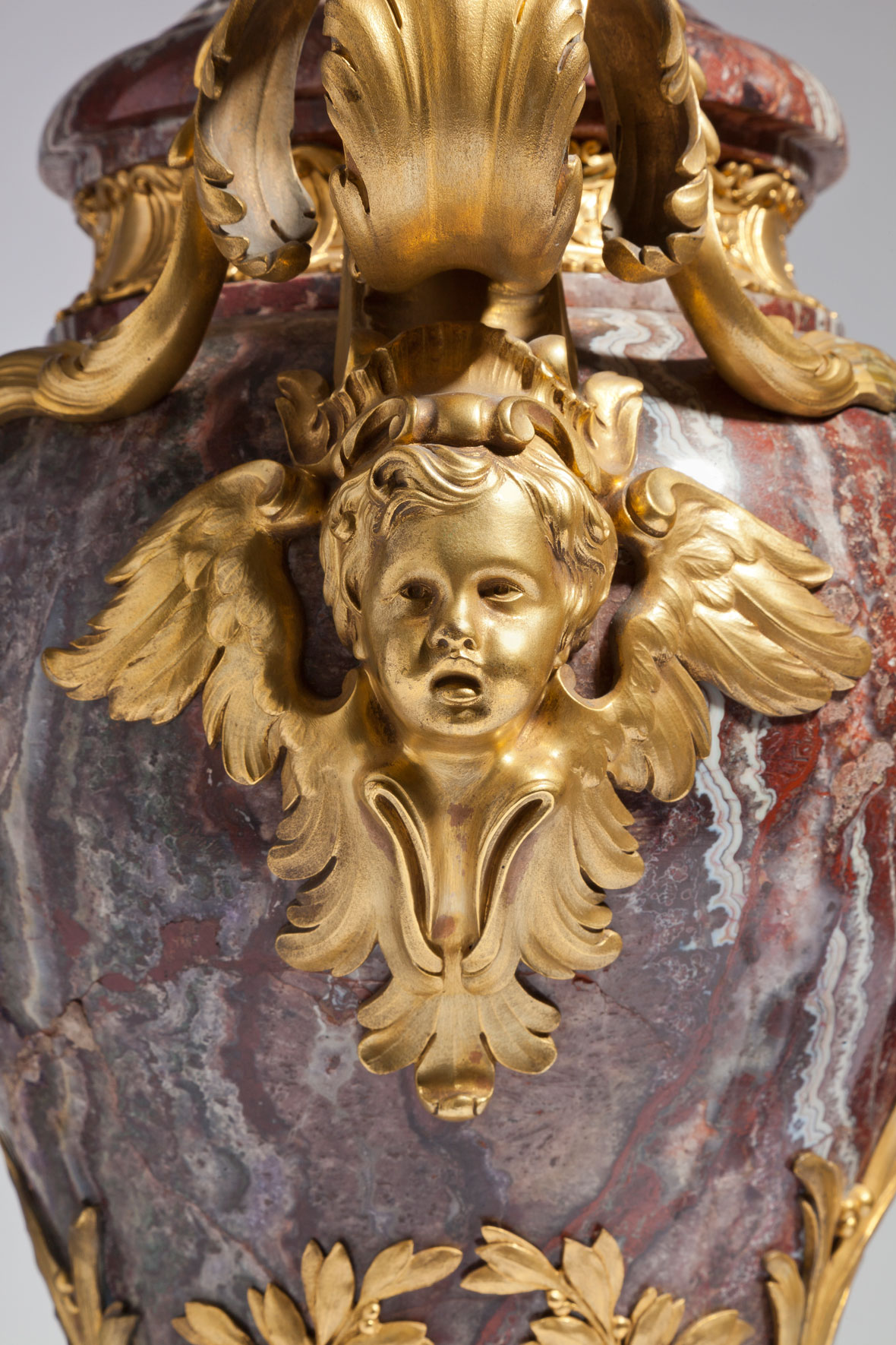Gagneau Freres Marble and Bronze Mounted Vases